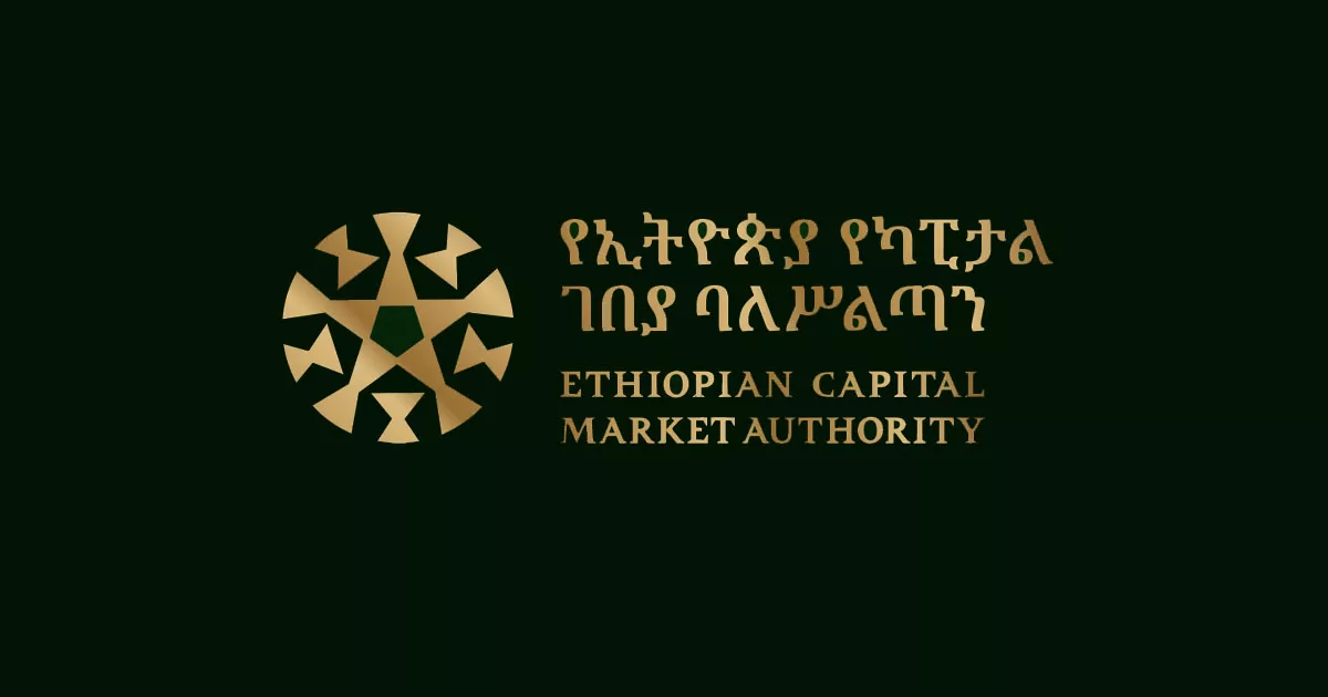 Ethiopian capital market authority logo and theme colors of green black photo